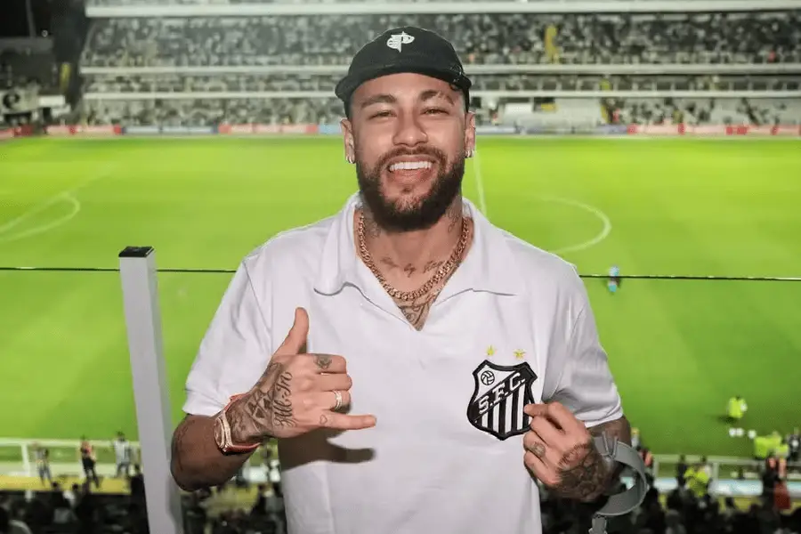 neymar com camisa do santos